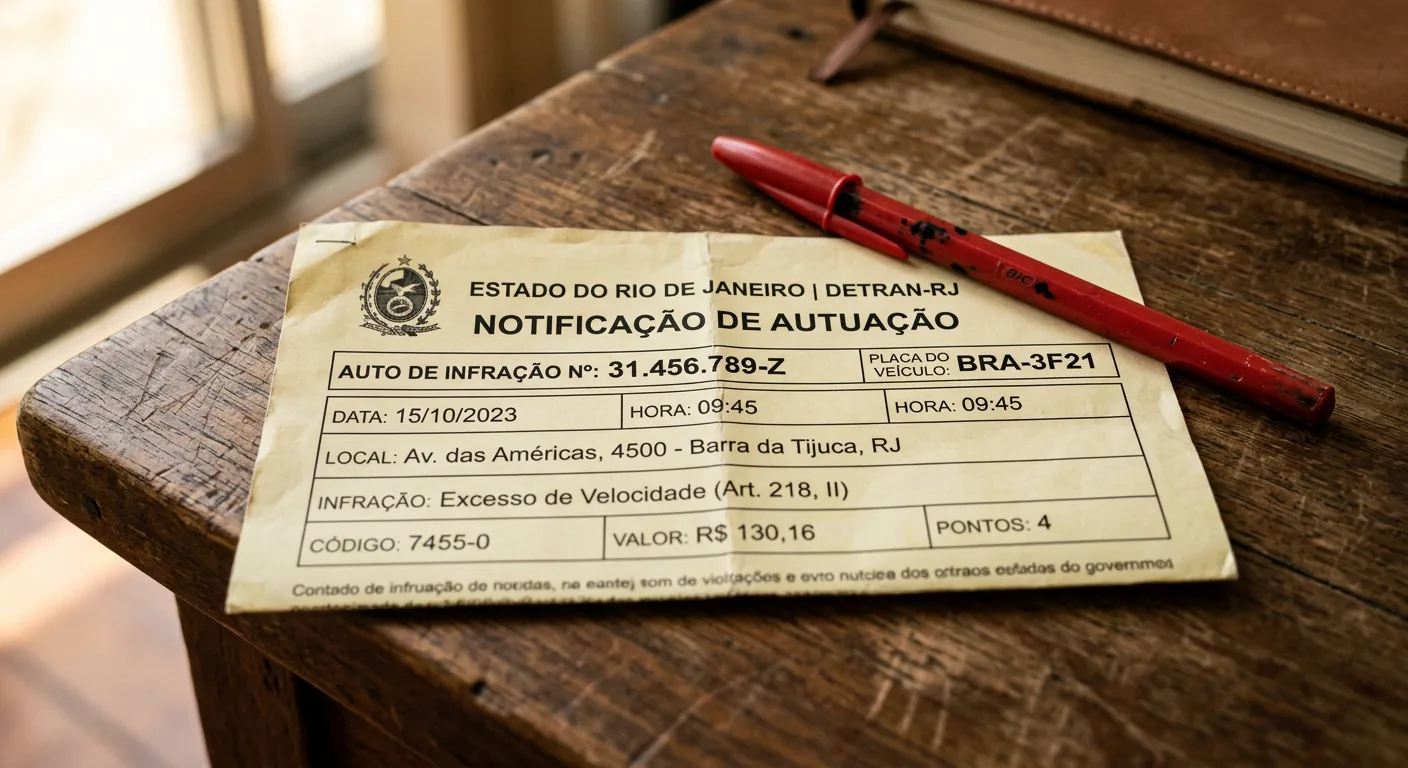 Notificação de autuação DETRAN-RJ